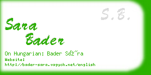 sara bader business card